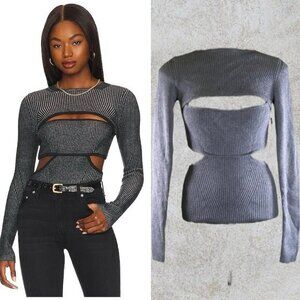Grlfrnd Kasia L/S Bandeau Sweater in Gray